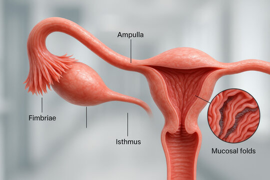 Female reproductive system anatomy - Illustration
