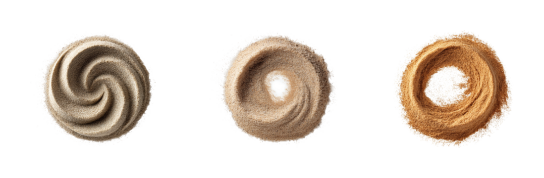 Creating unique swirl patterns with natural ingredients PNG set, cut out, isolated on transparent background