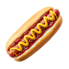 Hot Dog Topped Mustard and Ketchup