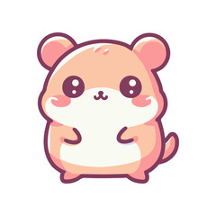 Cute cartoon hamster character with round body and cheerful expression, ideal for children's illustrations