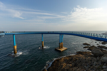Obraz premium Oryukdo Skywalk the glass bridge over the ocean in the coastal part of Busan South Korea