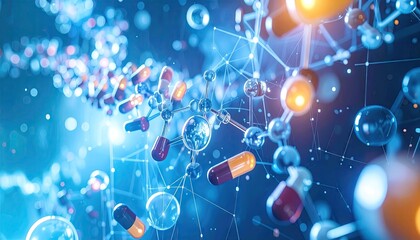 Glowing Genetic Data and AI Algorithms in Personalized Medicine Lab