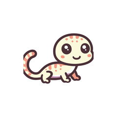Cute cartoon lizard character with a joyful expression, set against a plain white background