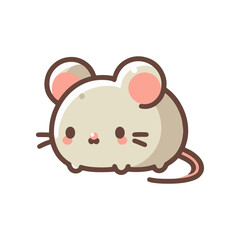 Cute cartoon mouse character with rounded body and cheerful expression, set against a simple white background