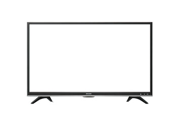 Naklejka premium Flat-screen TV with blank white display