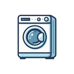 Modern washing machine with a sleek design, positioned against a bright kitchen backdrop