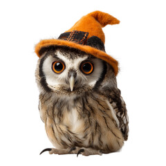 Naklejka premium Owl Wearing a Halloween Hat