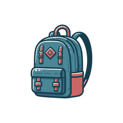 Stylish backpack with unique design, ideal for school or travel, set against a minimalist background