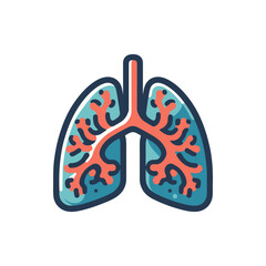 Stylized illustration of human lungs showcasing bronchial structure with vibrant colors