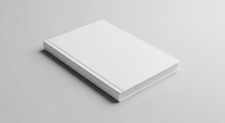 Fototapeta premium Minimalist empty book cover template on a neutral surface, a clean slate representing untold stories and fresh ideas
