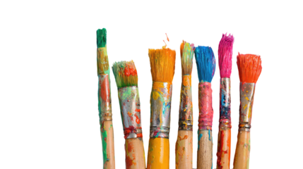 Colorful paintbrushes, close-up
