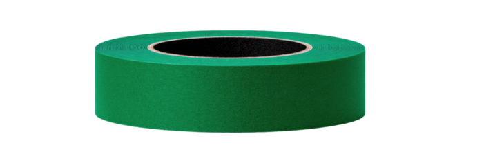 Green tape roll, cylindrical shape, outlined