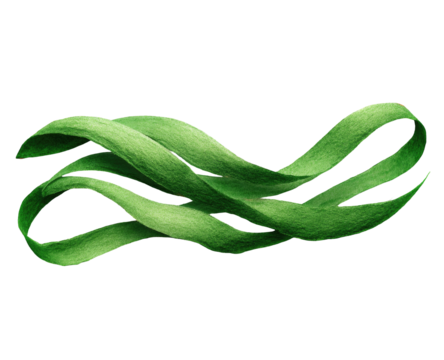 Abstract, flowing, emerald-green ribbons