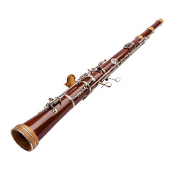 Naklejka premium Detailed close-up of a smooth brown wood bassoon woodwind instrument against a plain transparent background