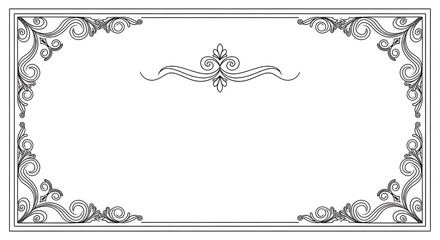 Fototapeta premium Ornate vintage border design isolated on white background