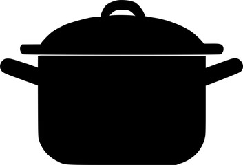 Cooking Pot Silhouette, Restaurant Equipment sign, symbol, vector, art
