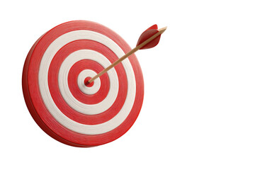 Red target with arrow hitting bullseye