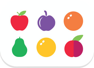 Fruit Icon Set For Sleek Flat