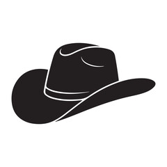 Set Cowboy hat icon. Vector concept illustration for design. Vector black silhouette. with white background