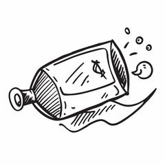 Ink sketch of a tube with a happy face