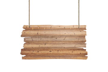 Wooden sign isolated on a white background