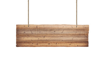 Wooden sign isolated on a white background