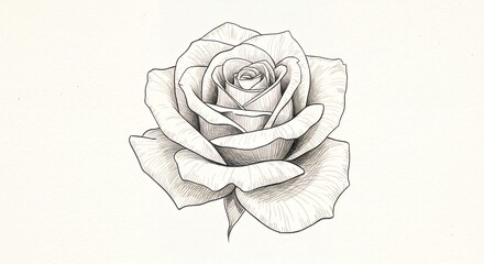 Detailed gray scale rose illustration