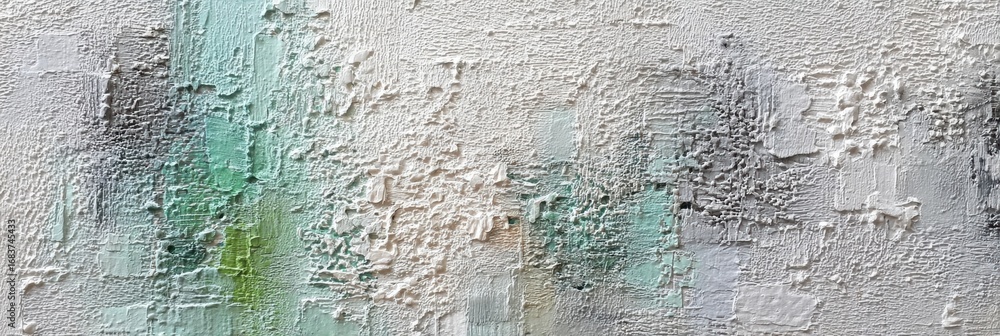 Aufkleber abstract textured artwork showcasing shades of green, gray, and white with dynamic layers and intric