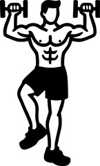 Fitness, Gym Man Silhouette sign, symbol, vector, art