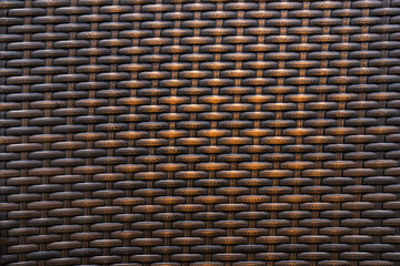 Close up of abstract plastic weave texture. Decorative synthetic pattern used in furniture design, backgrounds.