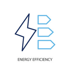 Energy efficiency thin line vector icons.