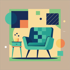 Fototapeta premium Furnished modern furniture post design