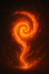 Captivating fiery vortex with glowing embers ignites the dark cosmic expanse with dynamic energy