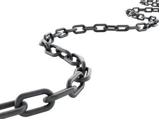 Metal chain on transparent background. 3D illustration