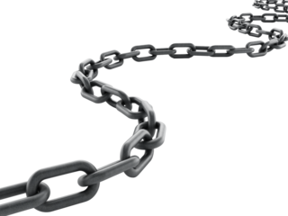 Metal chain on transparent background. 3D illustration