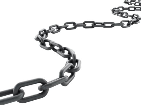 Metal chain on transparent background. 3D illustration - Powered by Adobe