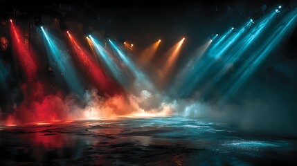 Vibrant beams of light in theater high resolution picture