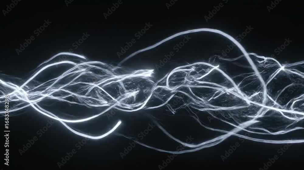 Aufkleber abstract white light trails flowing - glowing white light trails flow and intertwine against a dark 