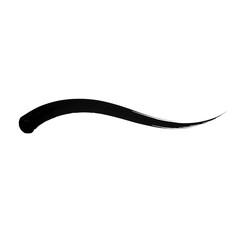 White Curved Brush Stroke on Black Background isolated on a transparent background image