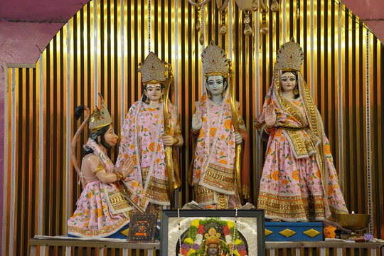 Ram Darbar Idols of Lord Rama, Sita, Lakshman, and Hanuman