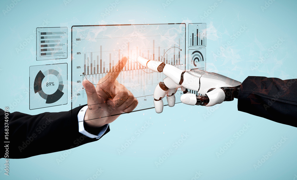 Aufkleber ai artificial intelligence drives data analytics with predictive models, smart dashboards, and virtu