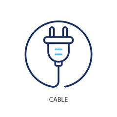 Cable thin line vector icons.