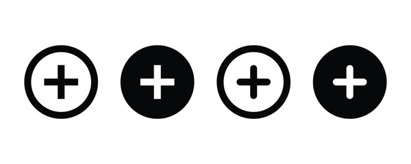 Plus icon vector. Medical Cross in Circle. Add icon. Medical plus icon. Addition sign. Vector illustration