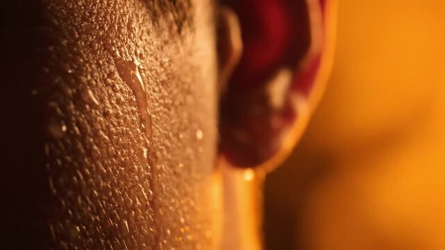 Close-up of Sweaty Skin A Detailed Macro Photograph of Human Perspiration