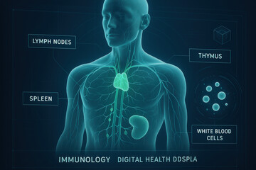 Human Body Immunology System Illustration, Digital Health Concept [Illustration]