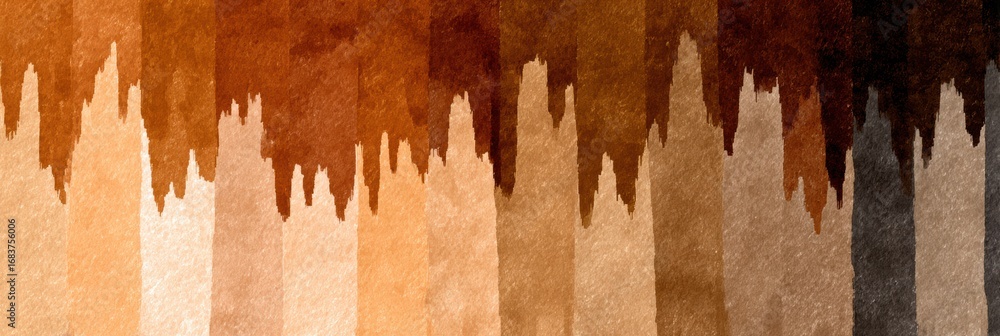 Poster abstract design featuring warm earth tones with a wave-like pattern in horizontal stripes