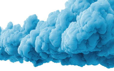 Light-blue, wispy smoke-like cloud against black