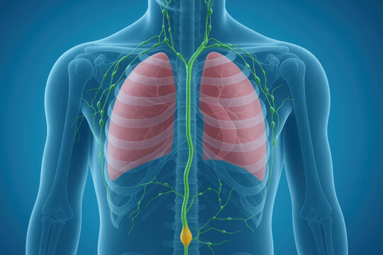 Human Body Illustration: Lungs and Lymphatic System in Detail [Illustration]