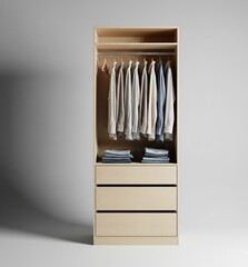 Wardrobe and hangers 