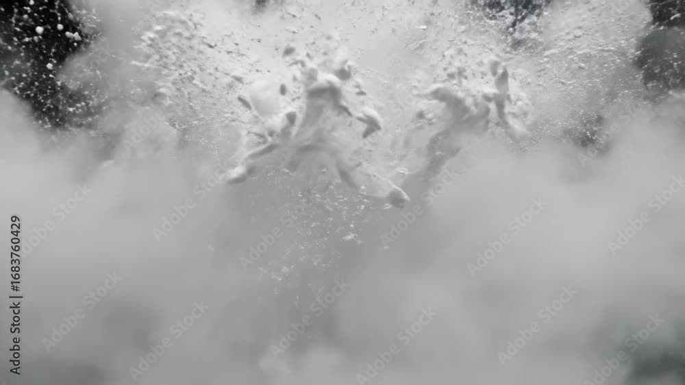 Aufkleber white powder explosion abstract shapes - a high-speed shot of white powder exploding against a black